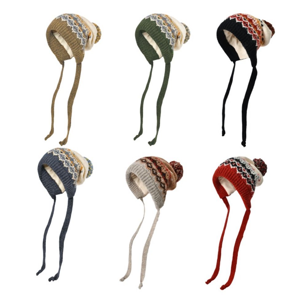 Winter Trapper Hat - Fashion Pompom Warm Hat Windproof Knitted