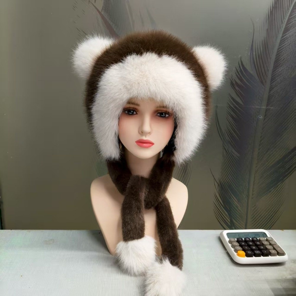Winter Trapper Hat - Polyester Material Faux Fur Trapper Hat