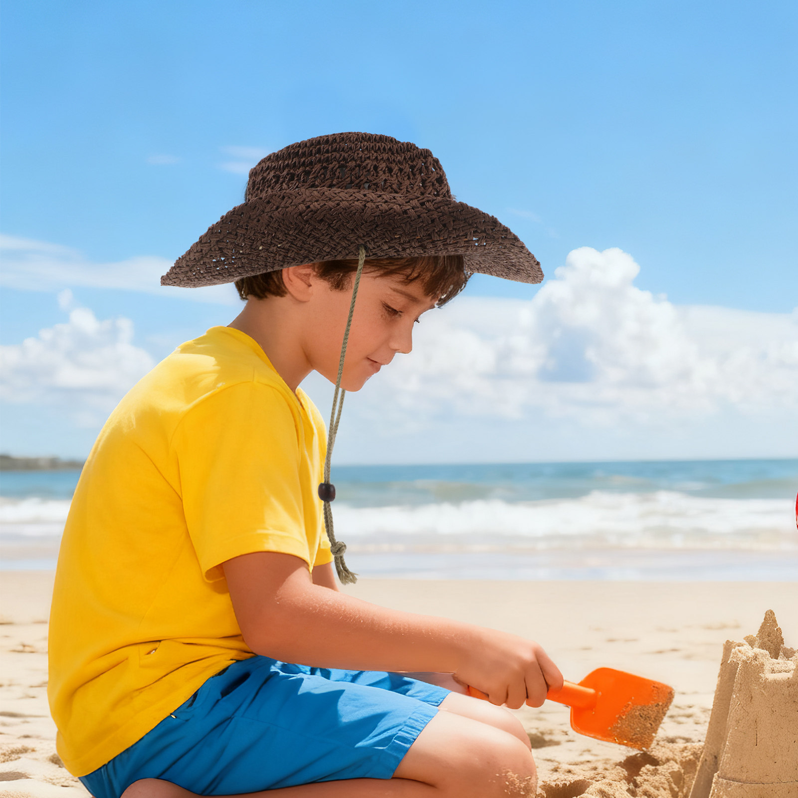 Kids Straw Cowboy Hat Western  - Sun Hat Wide Brim ulasan dan harga
