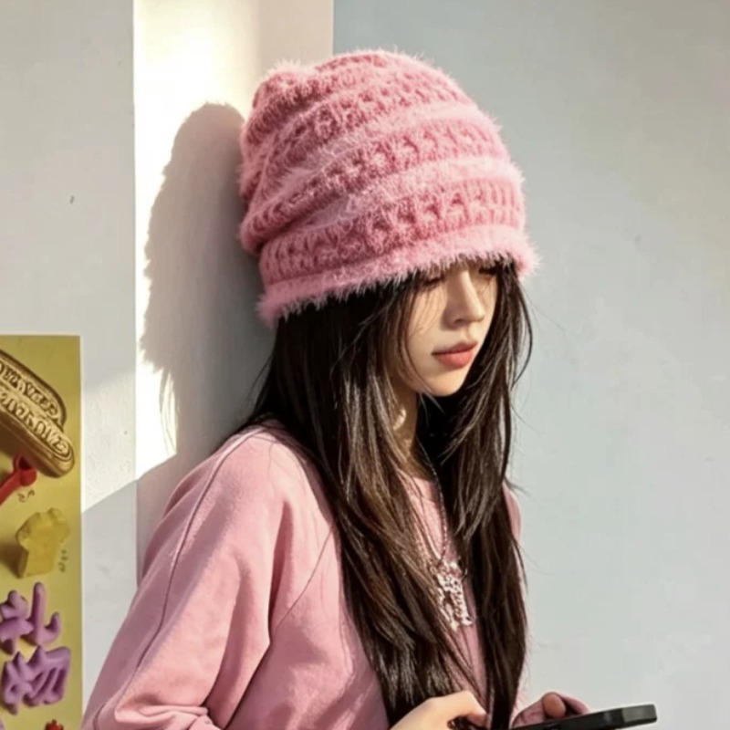 New Korean Style Candy‑Color F - Beanie Cuffed Knit ulasan dan harga