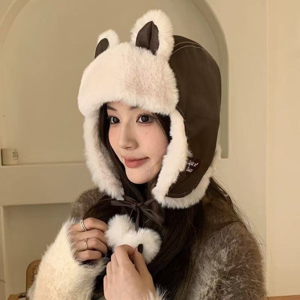 Classic Faux Leather Bear Ear  - Trapper Hat Ear Flap ulasan dan harga