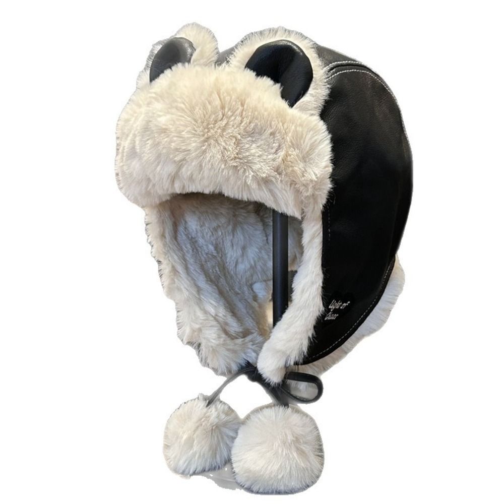Classic Faux Leather Bear Ear  - Trapper Hat Ear Flap ulasan dan harga