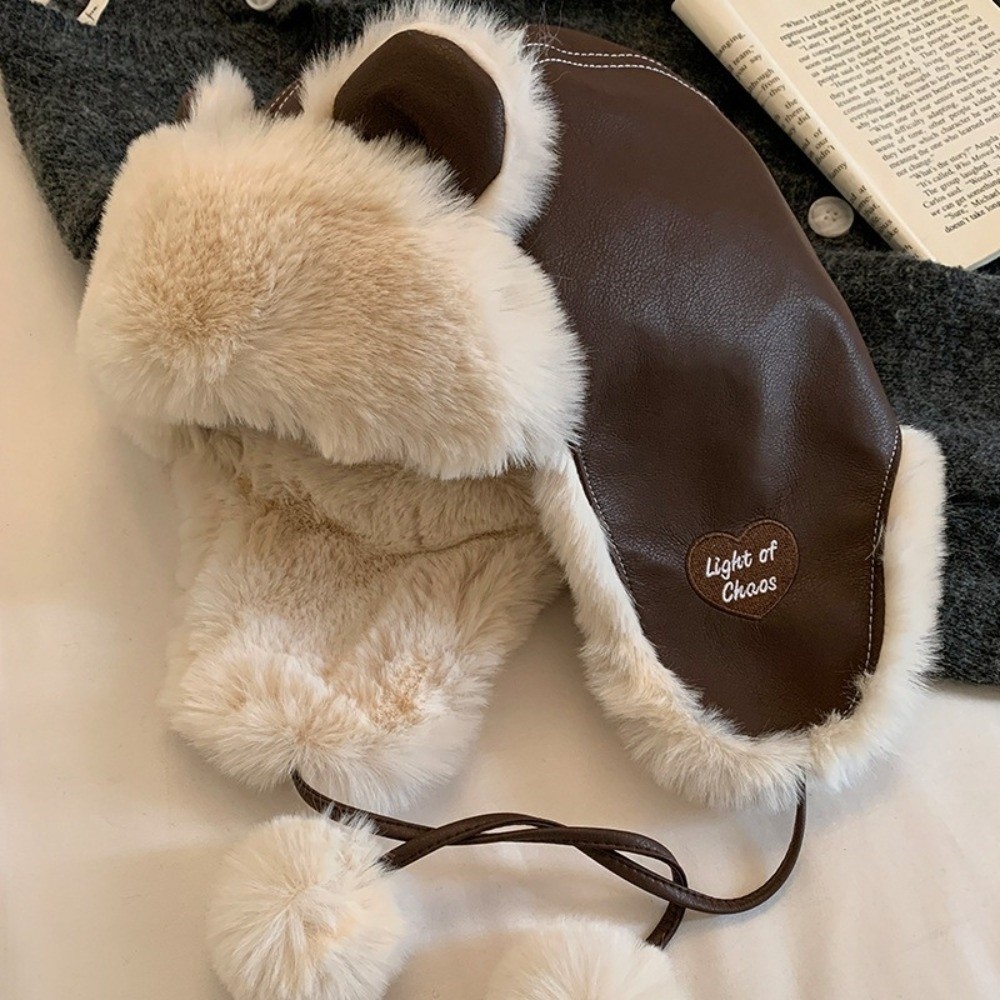 Classic Faux Leather Bear Ear  - Trapper Hat Ear Flap ulasan dan harga