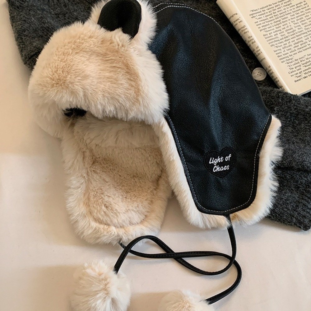 Classic Faux Leather Bear Ear  - Trapper Hat Ear Flap ulasan dan harga