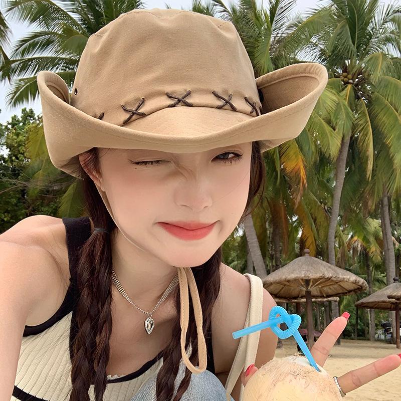 Wide Brim Western Cowboy Panam - Sun Hat Wide Brim ulasan dan harga